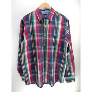Chaps Easy Care Stretch‎ multicolor Plaid Men's L Button Up Shirt Long Sleeve